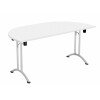 TC One Union Folding D-End Top Table - 1600 x 800mm - White