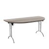 TC One Union Folding D-End Top Table - 1600 x 800mm - Grey Oak
