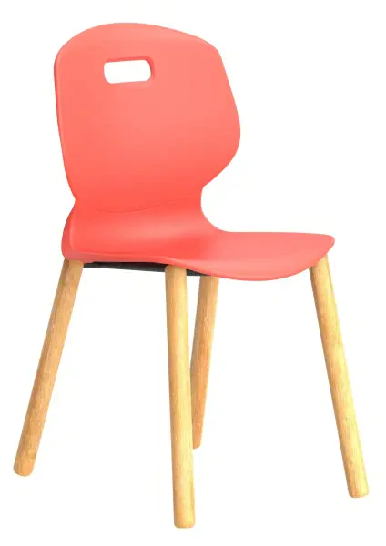 Arc Wooden Chair - 460mm Height - Coral