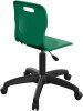 Titan Swivel Junior Chair with Black Base - (6-11 Years) 355-420mm Seat Height - Green