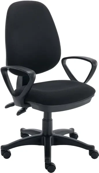 TC Versi 2 Lever Operators Chair with Fixed Arms - Black