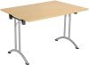 TC One Union Folding Rectangular Table - 1400 x 700mm - Nova Oak