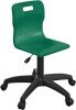 Titan Swivel Senior Chair with Black Base - (11+ Years) 460-560mm Seat Height - Green