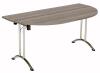 TC One Union Folding D-End Top Table - 1600 x 800mm - Grey Oak