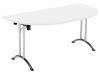 TC One Union Folding D-End Top Table - 1600 x 800mm - White