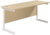TC Single Upright Rectangular Desk with Single Cantilever Legs - 1600mm x 600mm - Maple (8-10 Week lead time)