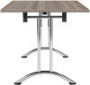 TC One Union Folding Rectangular Table - 1600 x 700mm - Grey Oak