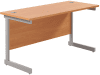 TC Single Upright Rectangular Desk with Single Cantilever Legs - 1200mm x 600mm - Beech