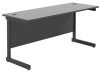 TC Single Upright Rectangular Desk with Single Cantilever Legs - 1800mm x 600mm - Black