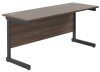 TC Single Upright Rectangular Desk with Single Cantilever Legs - 1800mm x 600mm - Dark Walnut (8-10 Week lead time)