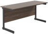 TC Single Upright Rectangular Desk with Single Cantilever Legs - 1600mm x 600mm - Dark Walnut (8-10 Week lead time)