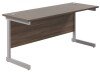 TC Single Upright Rectangular Desk with Single Cantilever Legs - 1800mm x 600mm - Dark Walnut (8-10 Week lead time)