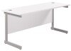 TC Single Upright Rectangular Desk with Single Cantilever Legs - 1800mm x 600mm - White