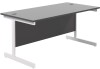 TC Single Upright Rectangular Desk with Single Cantilever Legs - 1800mm x 800mm - Black