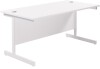 TC Single Upright Rectangular Desk with Single Cantilever Legs - 1800mm x 800mm - White