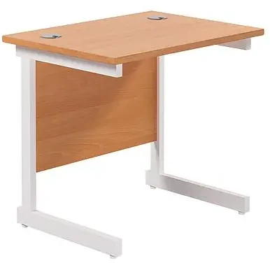 TC Single Upright Rectangular Desk with Single Cantilever Legs - 800mm x 600mm - Beech