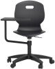Arc Swivel Fixed Chair with Arm Tablet - 820-890mm Seat Height - Anthracite