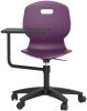 Arc Swivel Fixed Chair with Arm Tablet - 820-890mm Seat Height - Grape