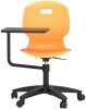 Arc Swivel Fixed Chair with Arm Tablet - 820-890mm Seat Height - Marigold