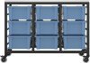 Titan 9 Draw Deep F2 Tray Royal Blue Mobile Storage Unit Black Frame White Top