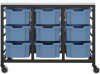 Titan 9 Draw Deep F2 Tray Royal Blue Mobile Storage Unit Black Frame White Top