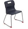 Titan Skid Base Classroom Chair - (8-11 Years) 380mm Seat Height - Charcoal