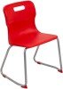 Titan Skid Base Classroom Chair - (8-11 Years) 380mm Seat Height - Red