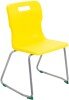 Titan Skid Base Classroom Chair - (14+ Years) 460mm Seat Height - Yellow