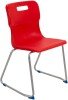 Titan Skid Base Classroom Chair - (14+ Years) 460mm Seat Height - Red