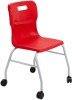 Titan Move Four Leg with Castors - (14+ Years) 470mm Seat Height - Red