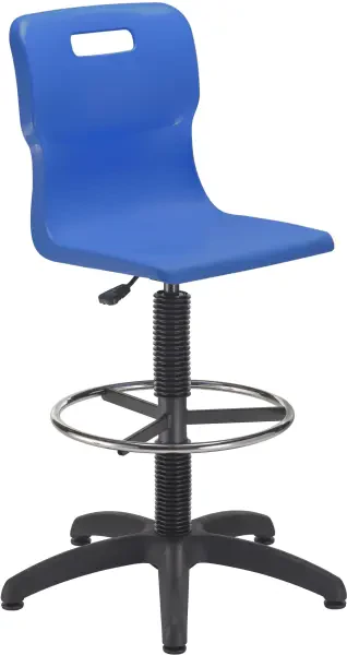 Titan Swivel Chair with Fixed Draughtsman Kit - 420-510mm Seat Height - Blue