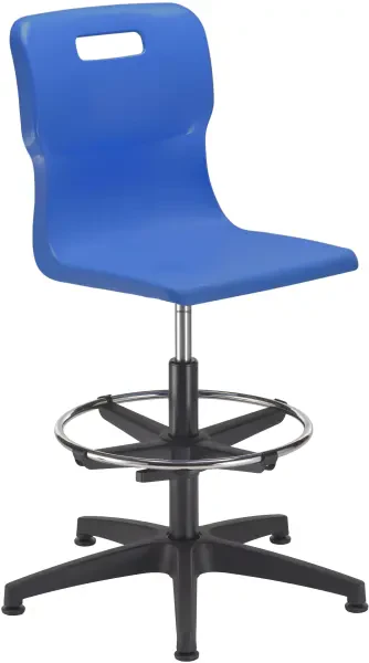 Titan Swivel Chair with Adjustable Draughtsman Kit - 410-540mm Seat Height - Blue