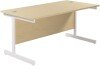 TC Single Upright Rectangular Desk with Single Cantilever Legs - 1600mm x 800mm - Maple (8-10 Week lead time)