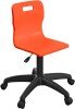Titan Swivel Junior Chair with Black Base - (6-11 Years) 355-420mm Seat Height - Orange