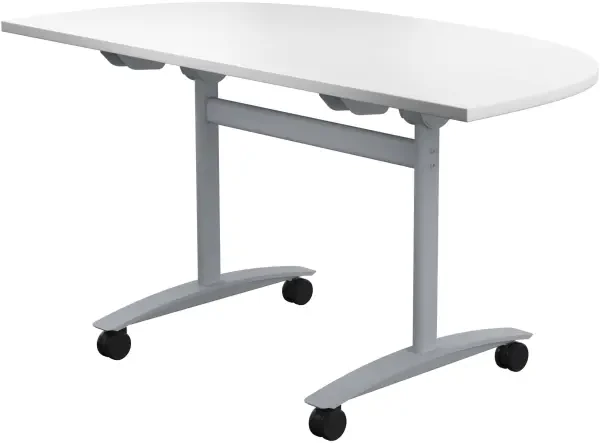 TC One Tilting D-End Table 1600 x 720 x 800mm - White